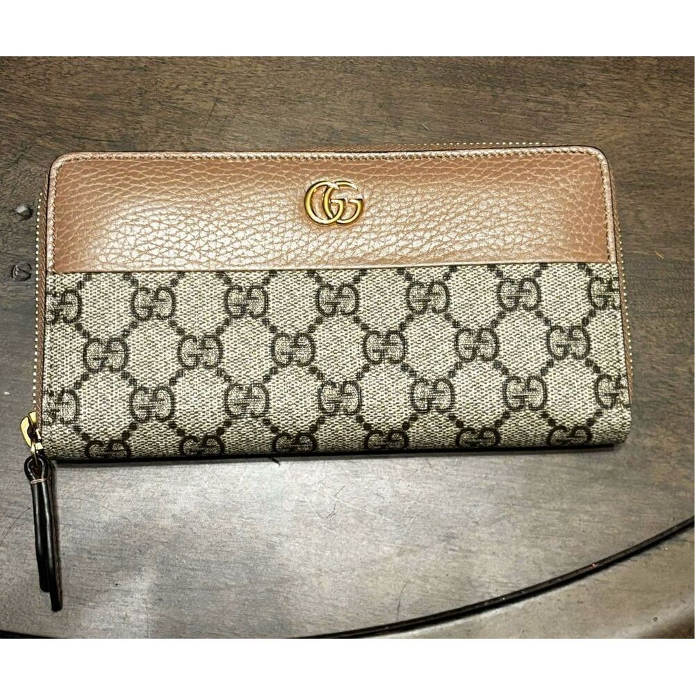 Authentic Gucci GG PINK MARMONT ZIP AROUND WALLET